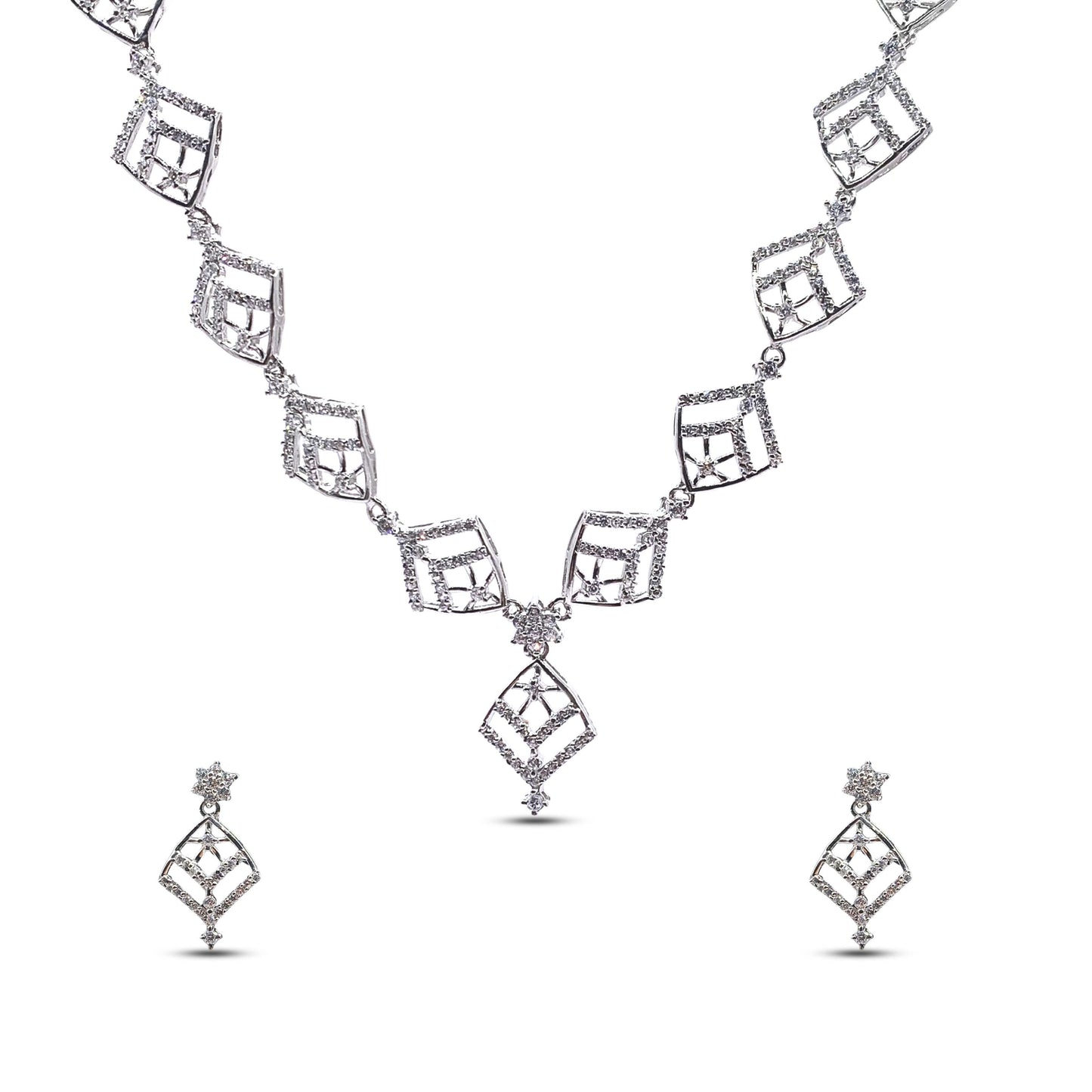 Diamond Lattice Necklace Set