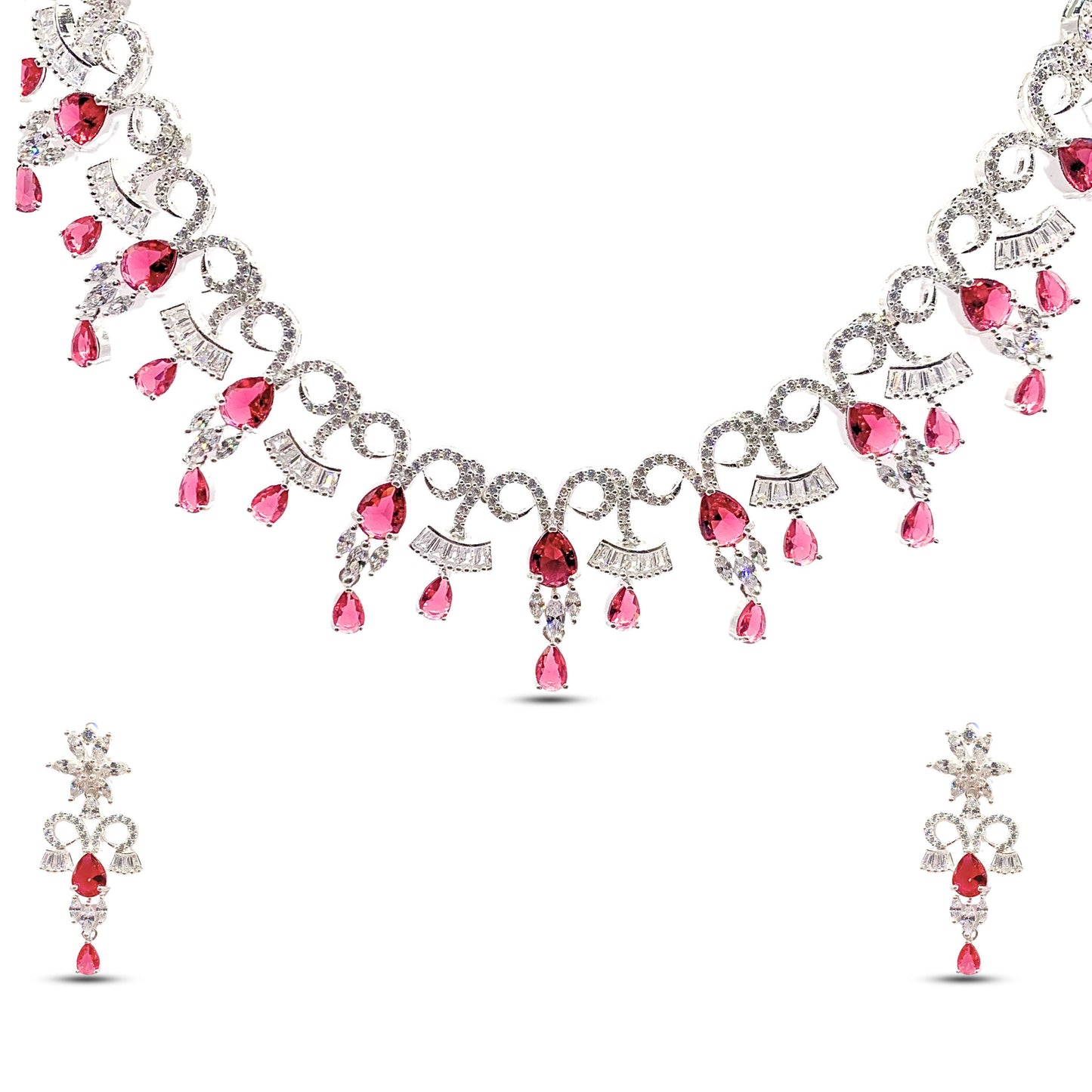 Scarlet Cascade Necklace Set