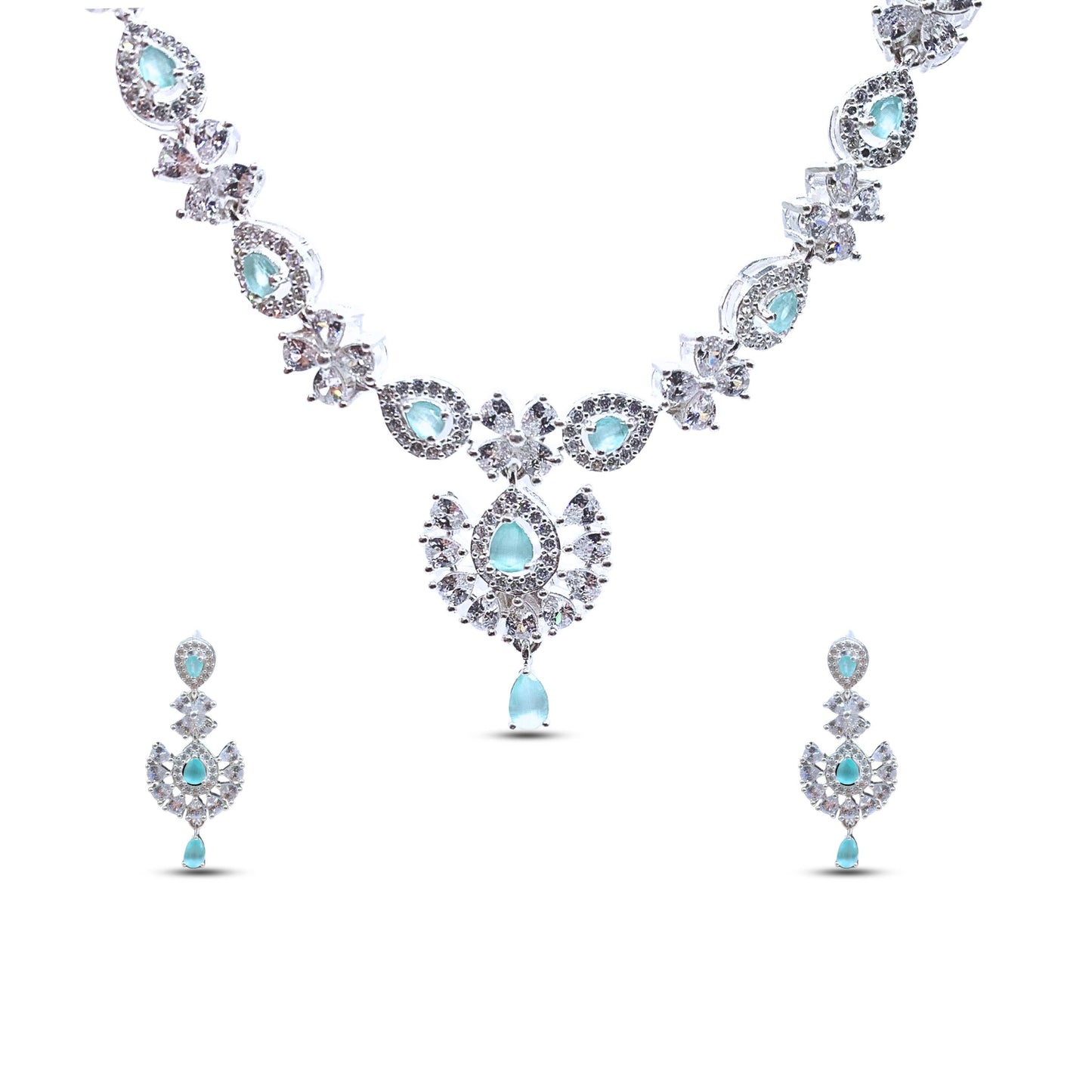 Aqua Glimmer Necklace Set