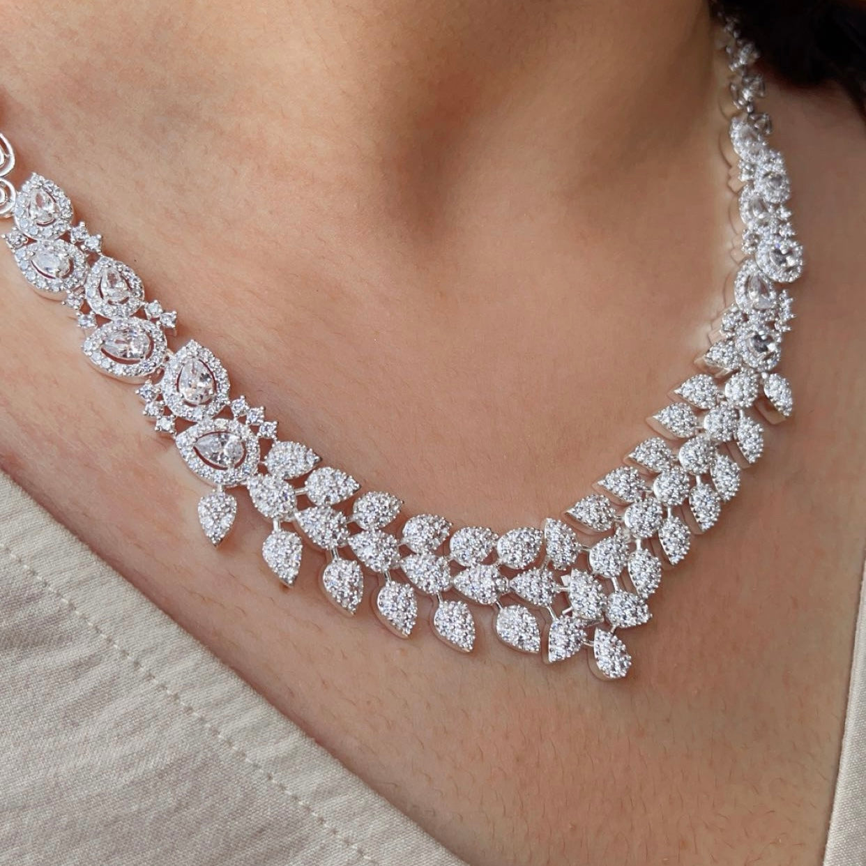 Diamond blossom Necklace Set