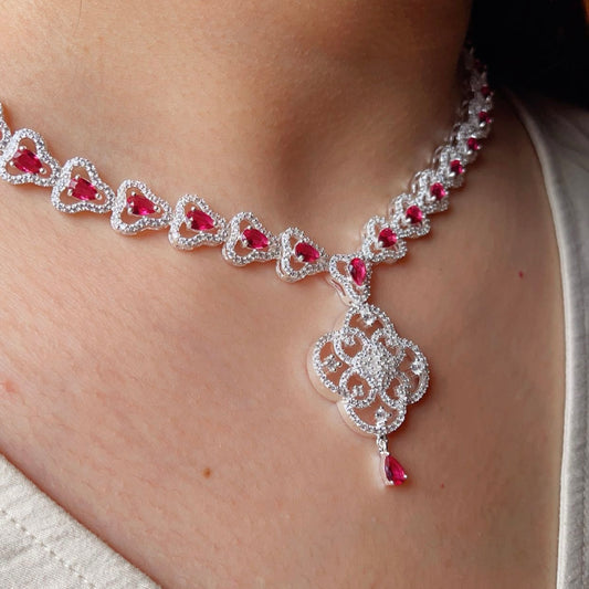 Ruby Elegance Necklace Set
