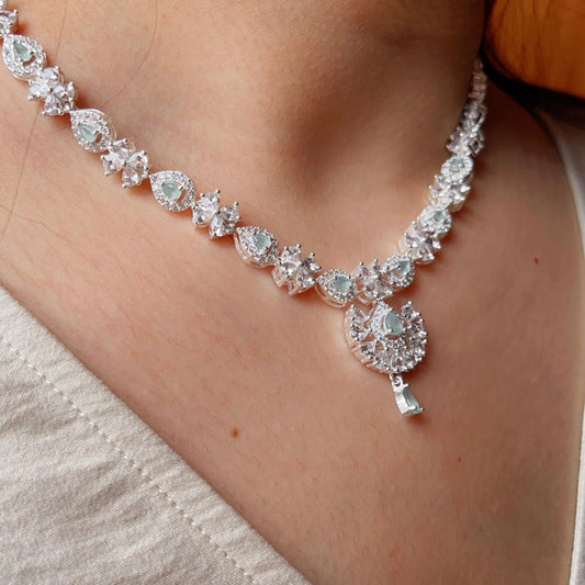 Aqua Glimmer Necklace Set