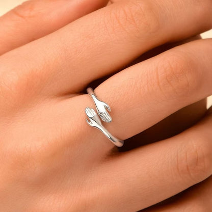 Classic Warm Hug Silver Adjustable Ring
