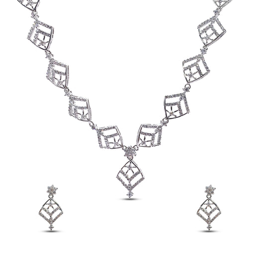 Diamond Lattice Necklace Set