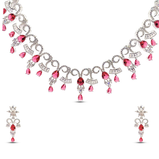 Scarlet Cascade Necklace Set