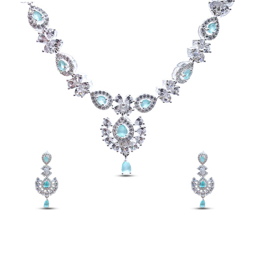 Aqua Glimmer Necklace Set